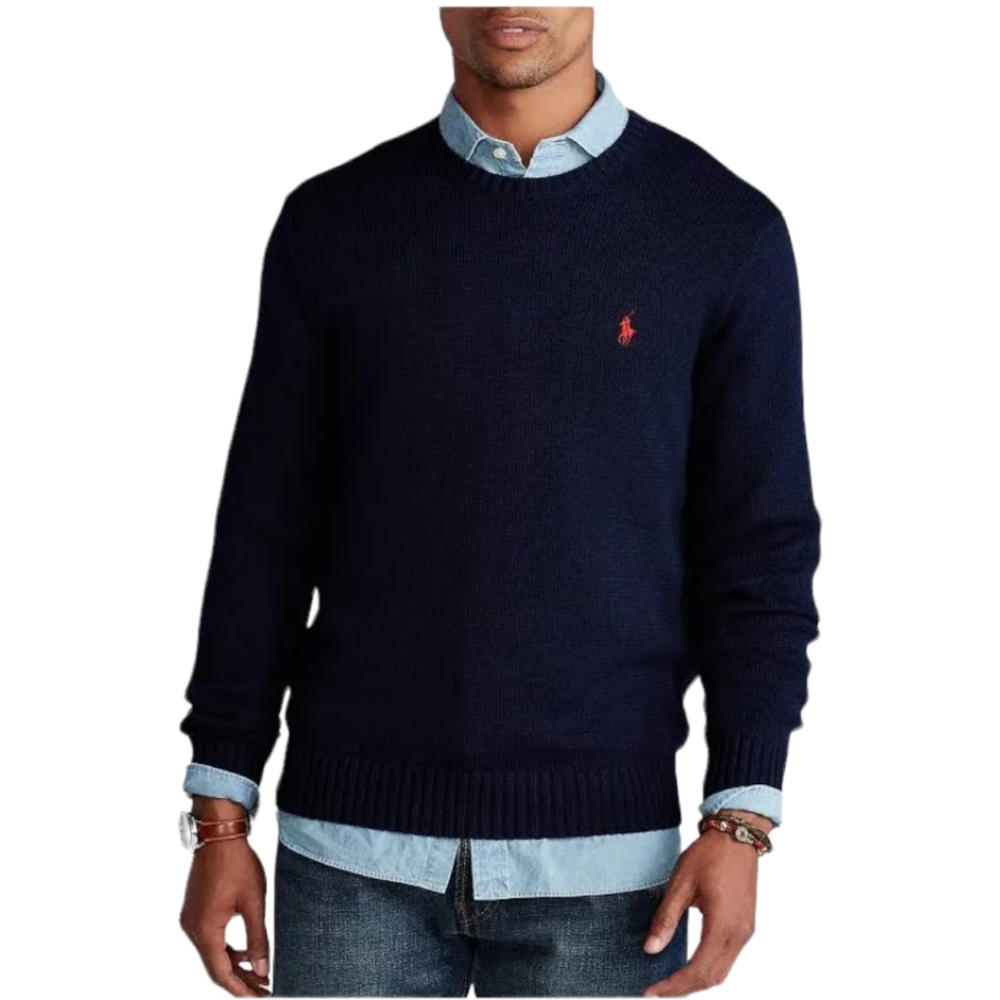 Ralph Lauren Polo Cable Knit Pullover Sweater Navy Blue Unisex Size Men’s XXL